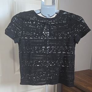 Sheer Black Lace Women's Top